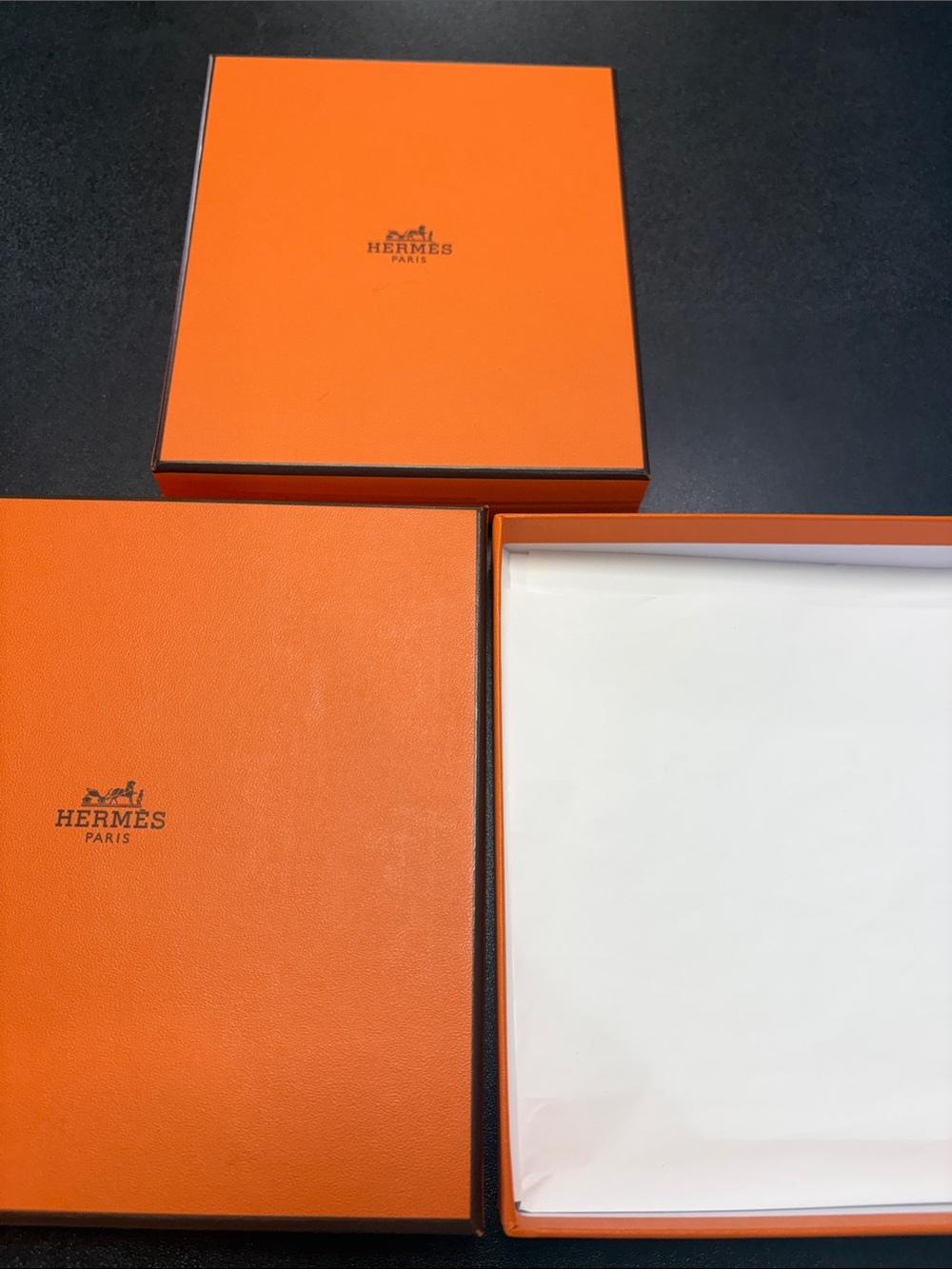 New*🩵HERMES* 2pcs orange Scarf box & Bracelet combo Boxes - Picture 5 of 5